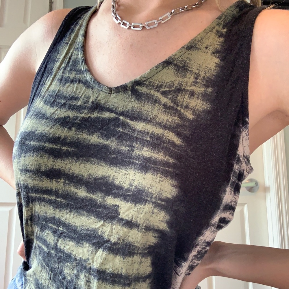 Green and black tank top